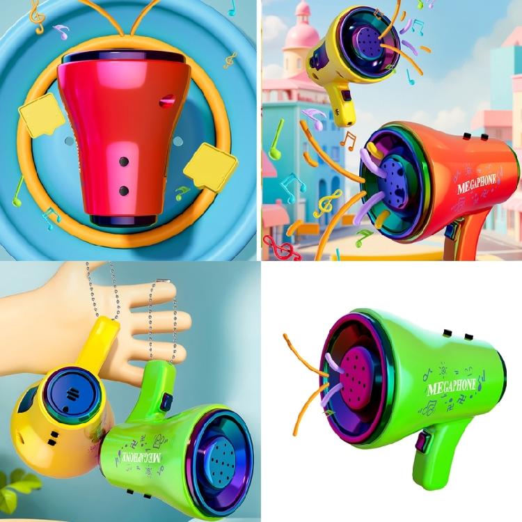 Kleiner Stimmveränderer Megafon Lautsprecher mit Aufnahmemikrofon Musikalische Trompete Spielzeug Megafon Schlüsselanhänger Zubehör