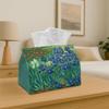 2D Flat, 1pc Vintage Floral Tissue Box, Blue Flower Field Pattern - Durable Tissue Holder, Suitable for Home Decor, Kitchen, Living Room, Bedroom, Car