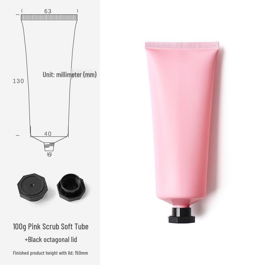 

100g/ml Pink Frosted Soft Tube Bottle for Body Lotion, Facial Cleanser, Face Wash - Travel Size Cosmetic Packaging