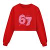 5291 Girls Steal a Brainrot 67 Printed Long Sleeves Round Neck Sweatshirt