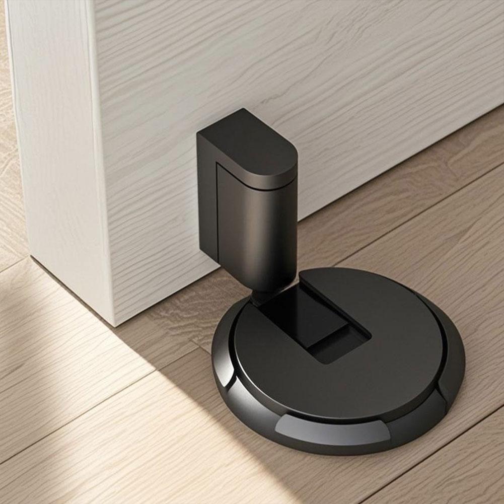 Magnetic Door Stop with Screws Aluminum Alloy Adjustable Punch-free Door Stopper Heavy Duty Magnet Door Holder Hardware