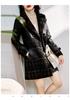 Winter Reversible Mid-Length Velvet Thick PU Leather Jacket - Women's Cozy Loose Fit
