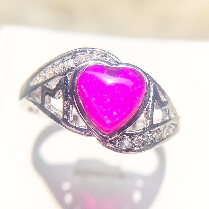 2018 Cross-border Explosion Source Fantasy Australian Peach Heart Ring Mother's Day Gift Mom Inlaid Diamond Ring