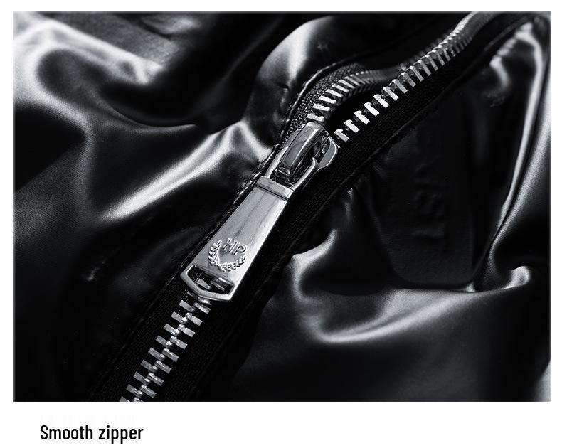 Men's Winter Shiny Padded Vest with Detachable Lapel 0909