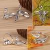 Vintage Phoenix Fish Ring Silver Color Adjustable Open Rings