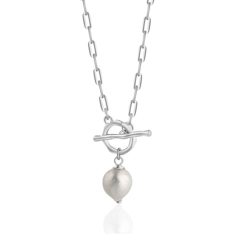 

Japanese Trendy Baroque Pearl Statement Necklace Stylish Choker For Unique Accessories Fashion срібний