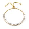 Stainless Steel Zircon Chain and Link Lion Charm Adjustable Women Bracelet for Bridal Wedding Gift Fine Jewelry Bracelets