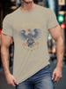 T-shirt da uomo casual stampata in cotone 100% estiva con maniche corte e scollo rotondo, design con aquila tedesca
