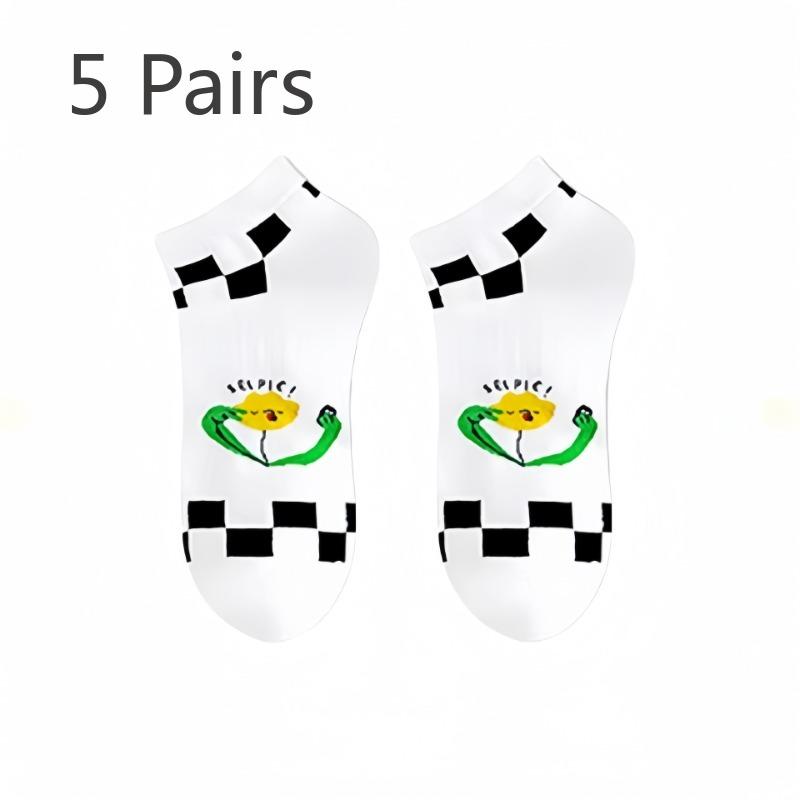 5 Pairs of Women s Summer Thin New Pure Cotton Anti Odor Socks 5 Pairs белый