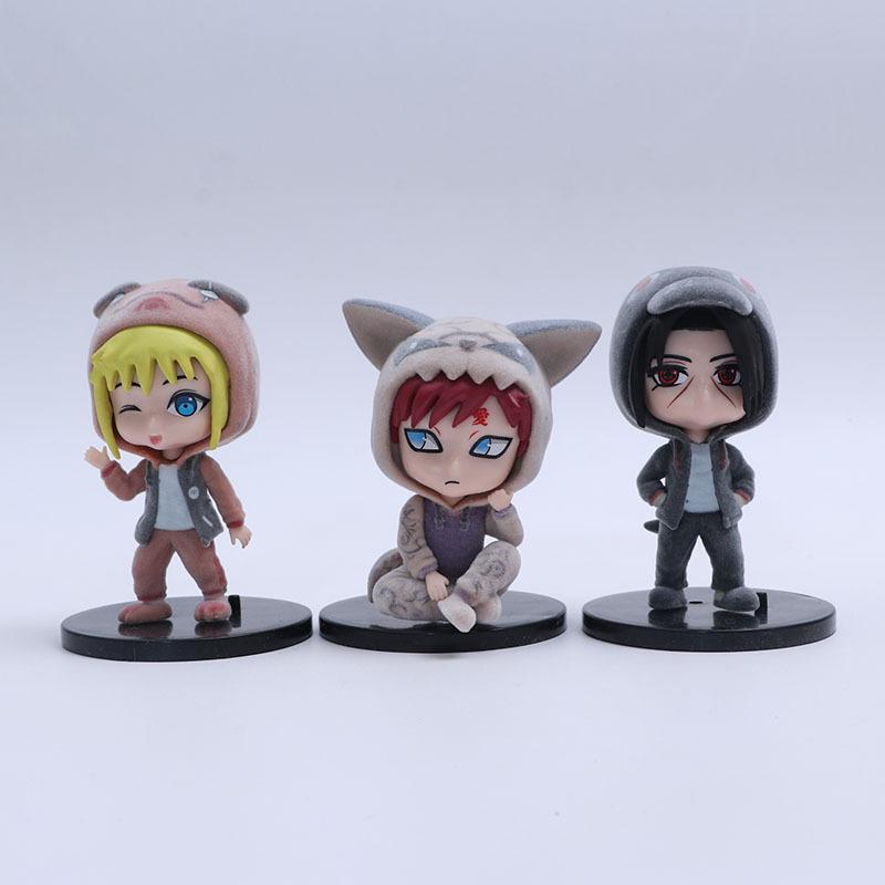 10Cm Naruto Anime Figure Plucked Hokage Tailed Beast Dress Up Naruto Action Figure Q Version Kakashi Figurine Pvc Collection Mod