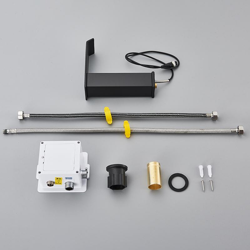 Luxury Matte Black Sensor Bathroom Faucet Cold and Hot Deck Mounted Tap Short and Tall Sink Mixer