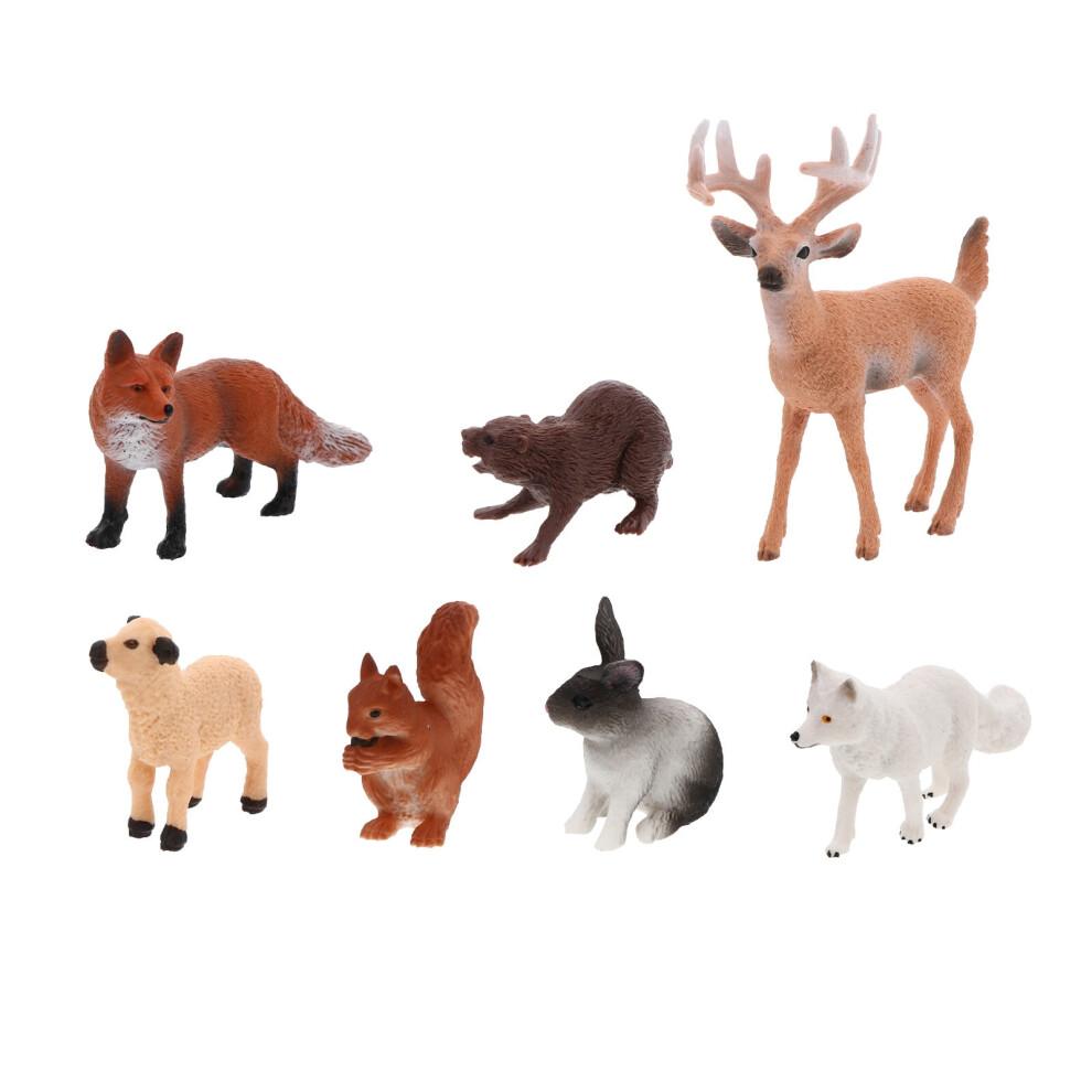 TOYMYTOY 7pcs Lovely Wildlife Models Plastic Wild Animal Plaything Simulation Animal Toys
