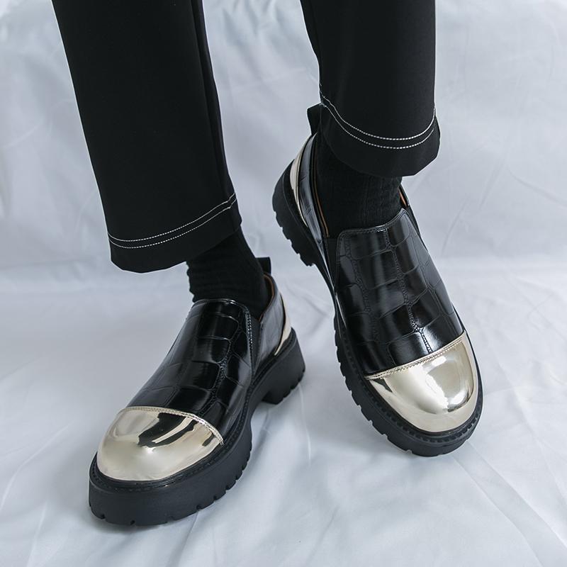 Fashion New Thick soled Leather Shoes Trendy men's British style Fashion Party Outdoor street walking Plus Size 38-46 Shoes Hot