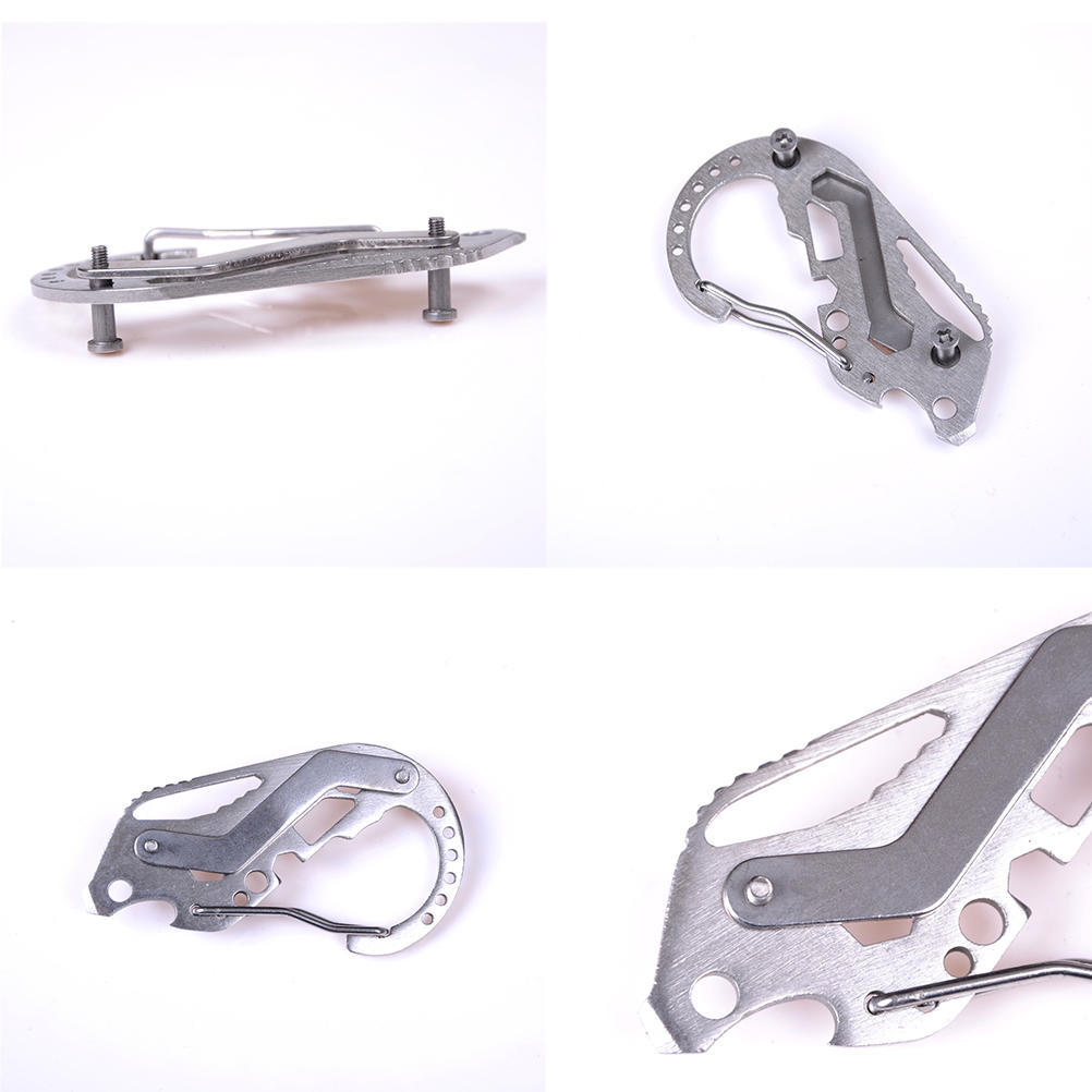 Multi Tools Key Holder Wrench Quickdraw Carabiner უჟანგავი ბოთლის გასახსნელით