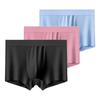 3 Pieces Men's Underwear Ice Silk Boxer Shorts Men Underpants Cool Breathable Sexy Thin Panties U Convex Lingerie L XL XXL 3XL 4XL