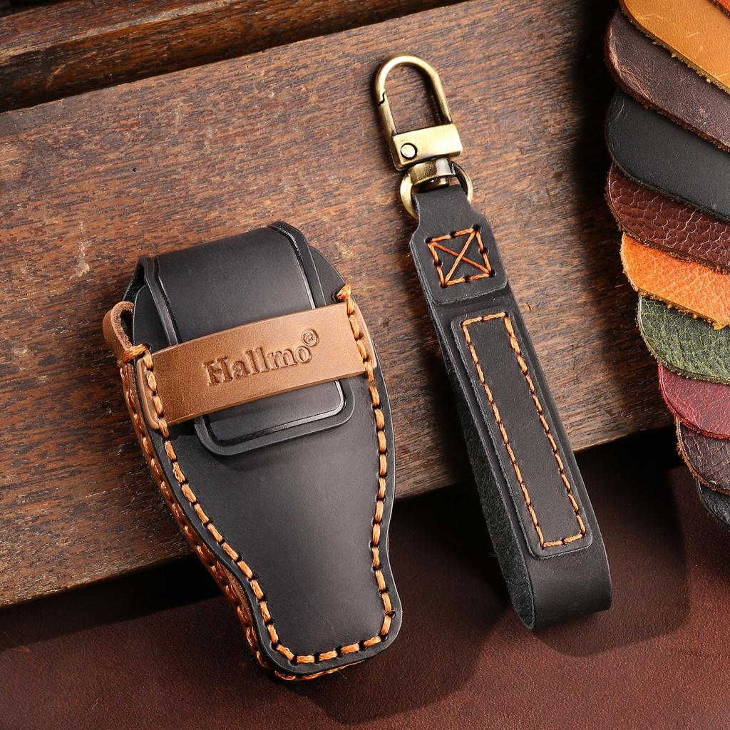Leather Car Key Cover Keychain Case Protector Bag for Mercedes Benz A B C E S G Class W204 W205 W212 W213 W176 W177 GLC CLA AMG