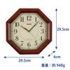 CASIO Wall Wooden Suitable for Rooms IQ-1106J-5JF Clock, Radio-Controlled, Brown, Analog, Octagonal, Frame, Japanese-Style