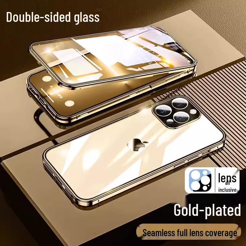 Coque Magnétique Double Face Apple 17 Pro Max avec Couverture Complète des Objectifs pour iPhone 16/13