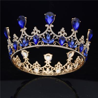 Mode Kristall Hochzeit Krone Vintage Royal Queen Tiaras und Kronen Pageant Prom Haar Schmuck Braut Diadem Kopf Ornament