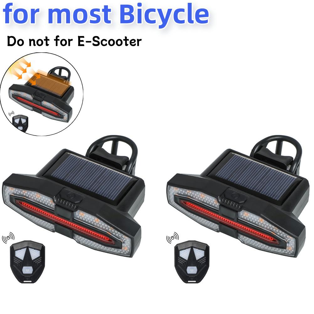 1/2PCS Solar LED Bicycle Rear Light for E-Scooter and Most Bicycle Night Ride Turn Taillight with Signals Light Type-C Charging