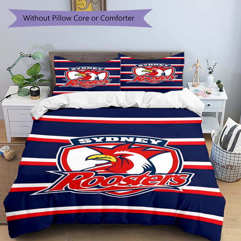 3pcs Football Team (23) Design Cover Set - HD Printed Bedding with 1 Cover and 2 Pillowcases - Perfect for Home and Dorm Decor
