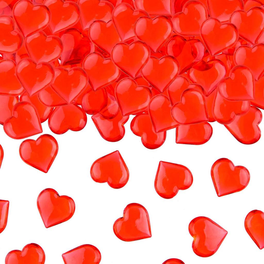 TUPARKA Acrylic Hearts Red Acrylic Hearts for Table Decoration/Home Decoration/Vase Fillers in Valentine's Day or Wedding Day