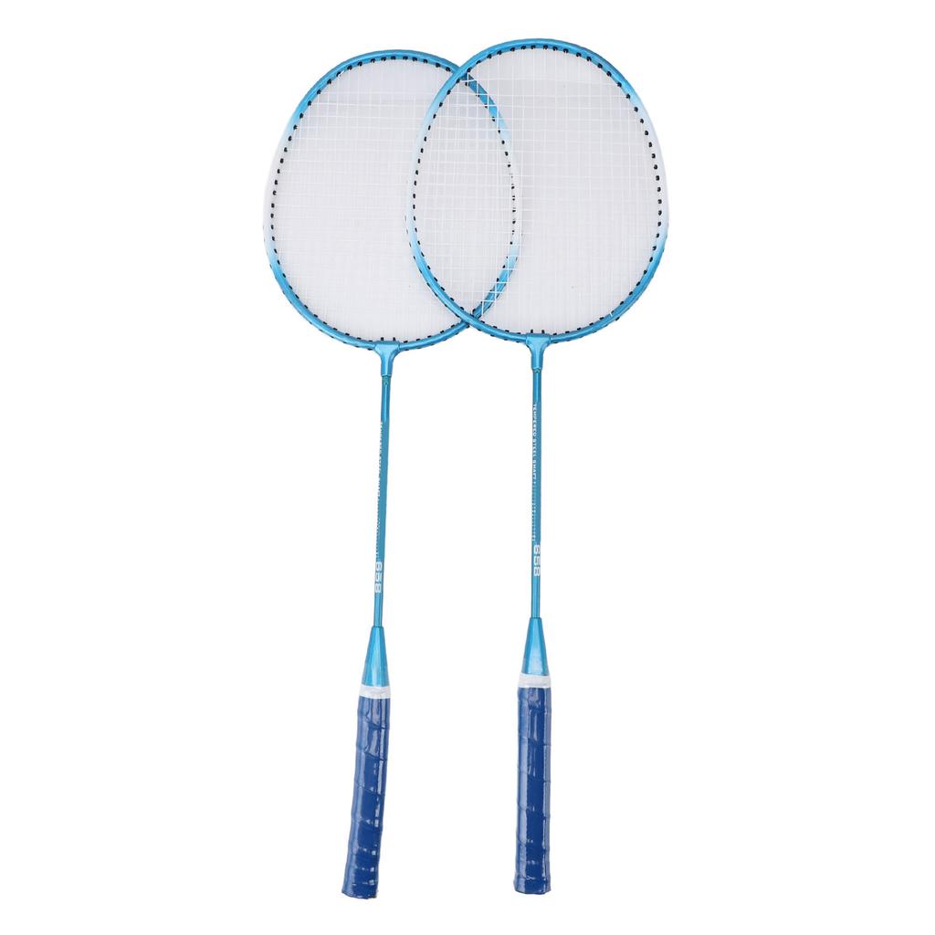 Badminton Set Professional Iron Alloy Badminton Racket with 3 Shuttlecocks Carrying Bag for Beginner Child Adult Blue