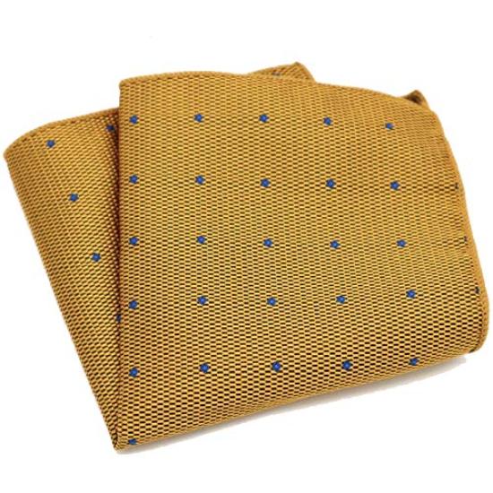 Small Polka Dot Yellow Gold [bow Tie & Pocket Square] 2-piece Set, Ribbon, Men's, One-touch, Formal, Patterned, Wedding, After-party.