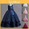 With Childrens Princess Dress Dress Satin Solid Color Performance Cake Dress
