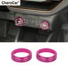 2pcs Pink Car Air Condition Switch Knob Trim Ring For Ford Bronco Sport +