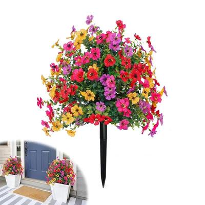 Artificial Flowers for Outdoor Indoor Garden Home Decoration, Plastic Faux Flowers, Faux Flower Leaves Fake Plants Greenery Porch Patio