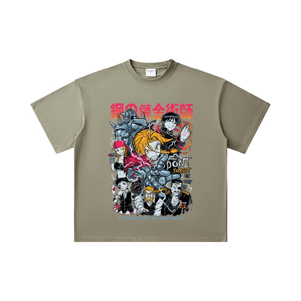 260 GSM Double Yarn 32 Count 100% Cotton Fullmetal Alchemist V1 Print Unisex Heavy Cotton T Shirt