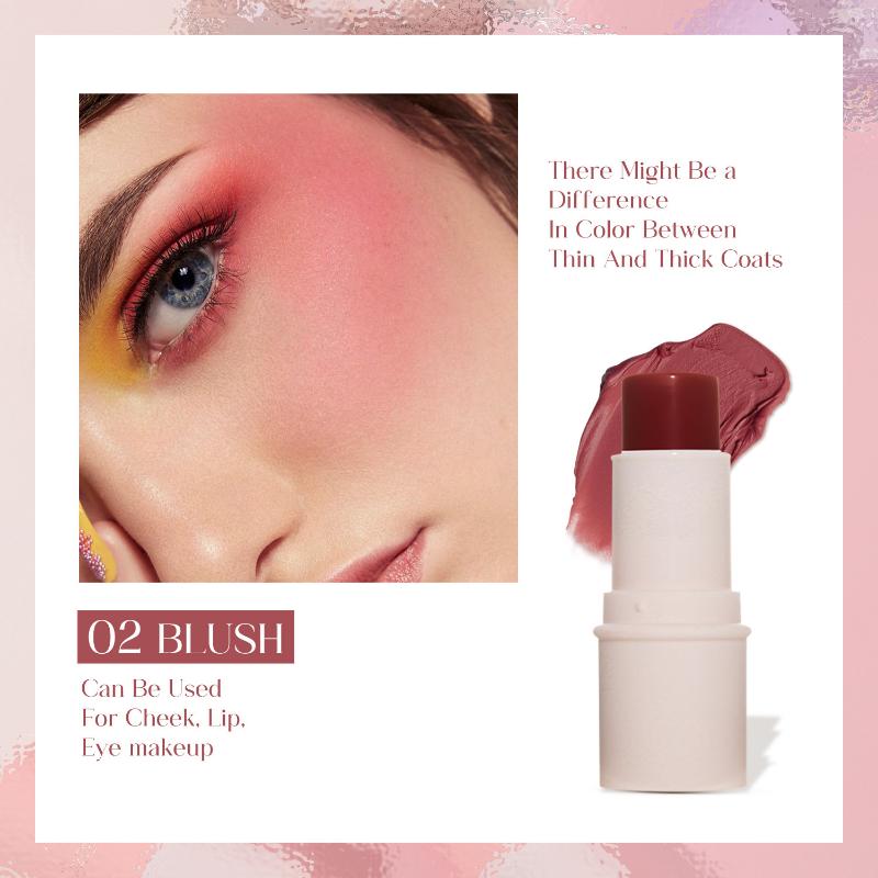 2-in-1 Makeup Stick Blush Highlighter Matte Multifunctional Lazy Highlighter Rouge Matte Blush