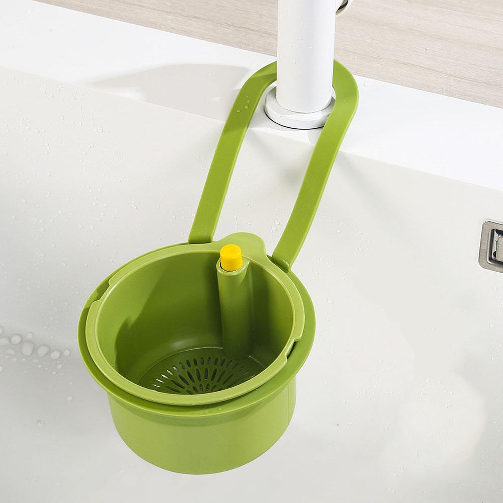

Hanging Sink Draining Basket Detachable Kitchen Garbage Filter Food Residue Filter Cleaning Water Basket 2-in-1 Hanging Filter