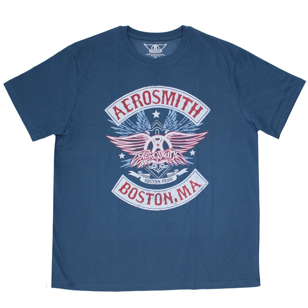 Men's Aerosmith Boston Pride Slim Fit T-shirt X-Large Denim