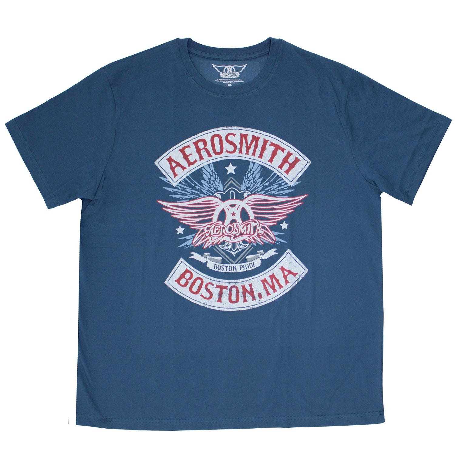 Men s Aerosmith Boston Pride Slim Fit T-shirt Small Denim XL