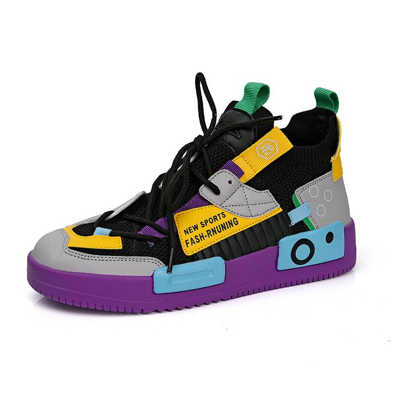 

Мужская обувь в стиле ретро, ​​дышащие универсальные носки с толстой подошвой, спортивная обувь для папы 44 черный серый