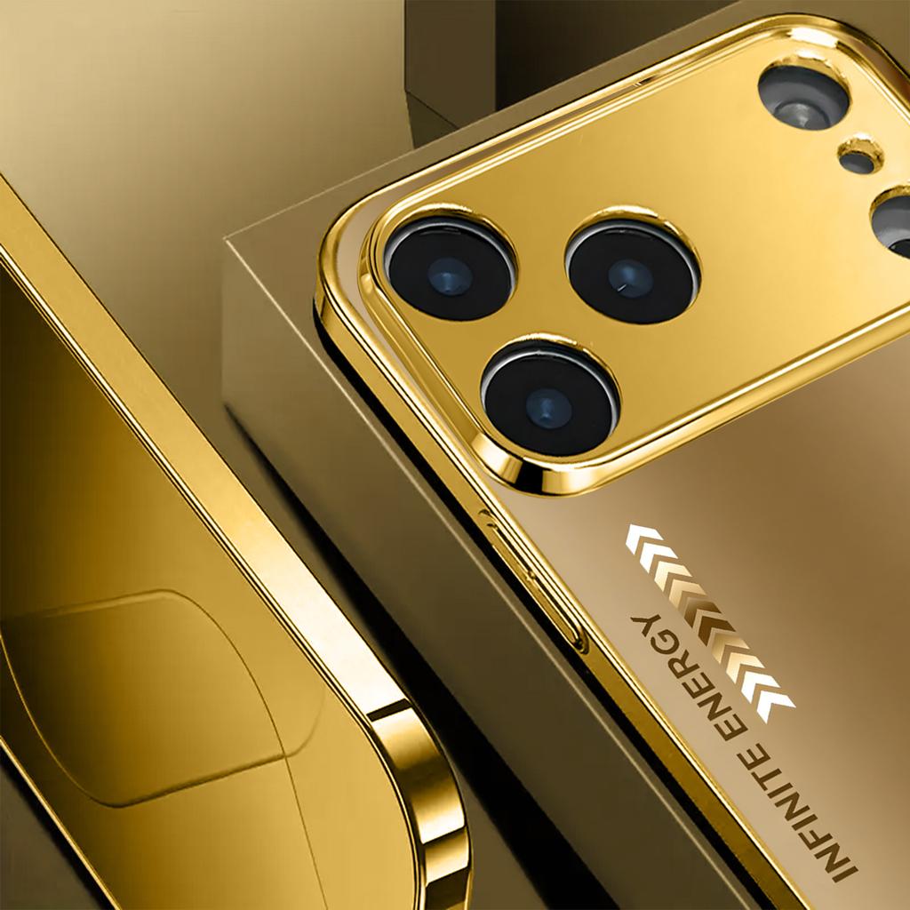 Sleek Gold Infinite Energy Cover For Iphone 17 Case Fashion Phone Cases Glass Phone Case for iPhone 17 16 15 14 13 12pm Pro Plus