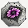 1PC Floral Heart Umbrella-8-Rib Reinforced Portable Folding Travel Suitable for All Seasons Outdoor Daily Use-H0318