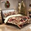 3pcs imitation relief Christmas tree print coreless duvet set multi size bedroom bedding holiday decoration machine washable