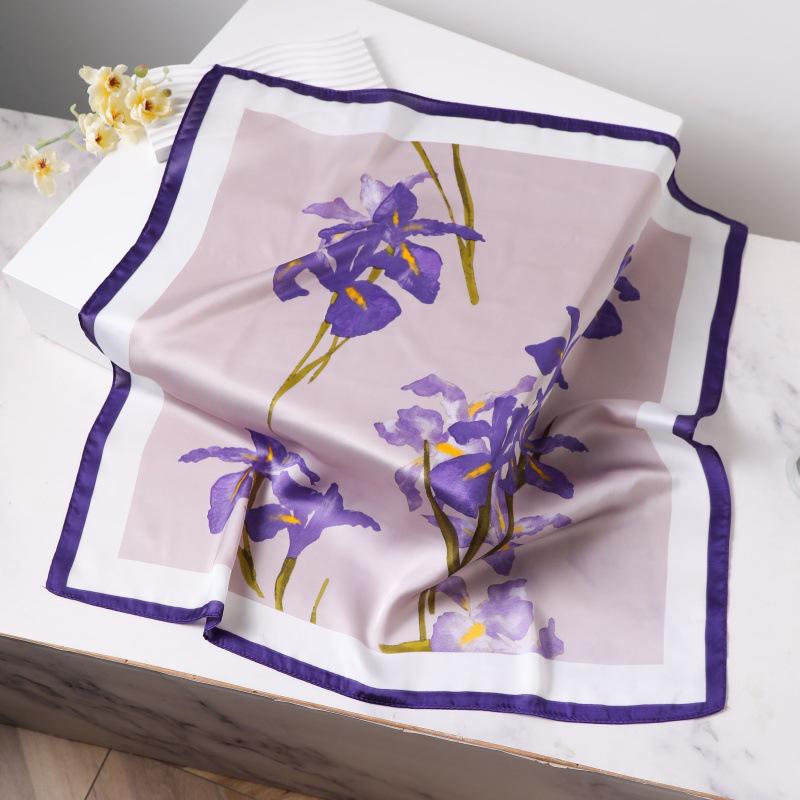 Silk Women's Square Scarf - Chinese Style Headscarf for Spring, Summer, Autumn - Neck Protection & Warmer - Elegant Thin Mom Style
