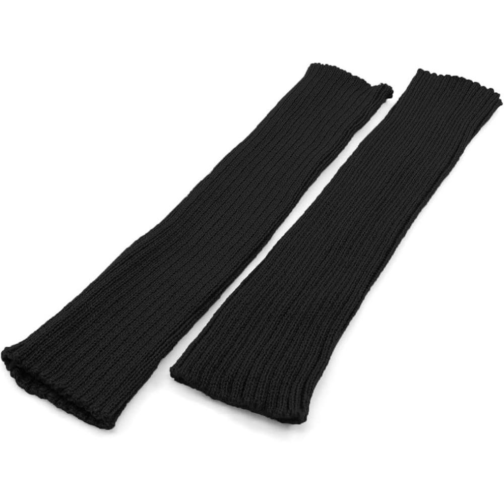 Women's Winter Warm Socks Neon Knitted Leg Warmers Ribbed Bright Color Footless Socks Leg Warmers Multicolor One Size