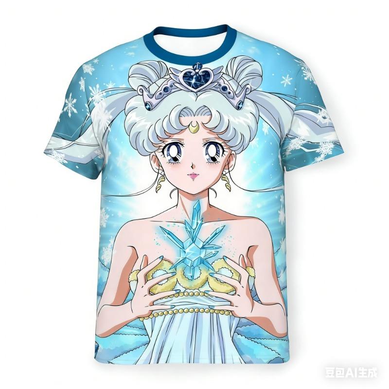 Sailor Moon Under The Moonlight! Adult and Kids 3D All-Over Print T-Shirt, Dreamy Harajuku Style Y2K Short Sleeve,Shorts Friend