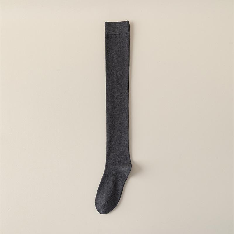 Knee Socks Autumn And Winter Thickened Pressure Socks Thin Japanese Jk Socks Solid Color Versatile Double Needle Long Thigh Socks Women