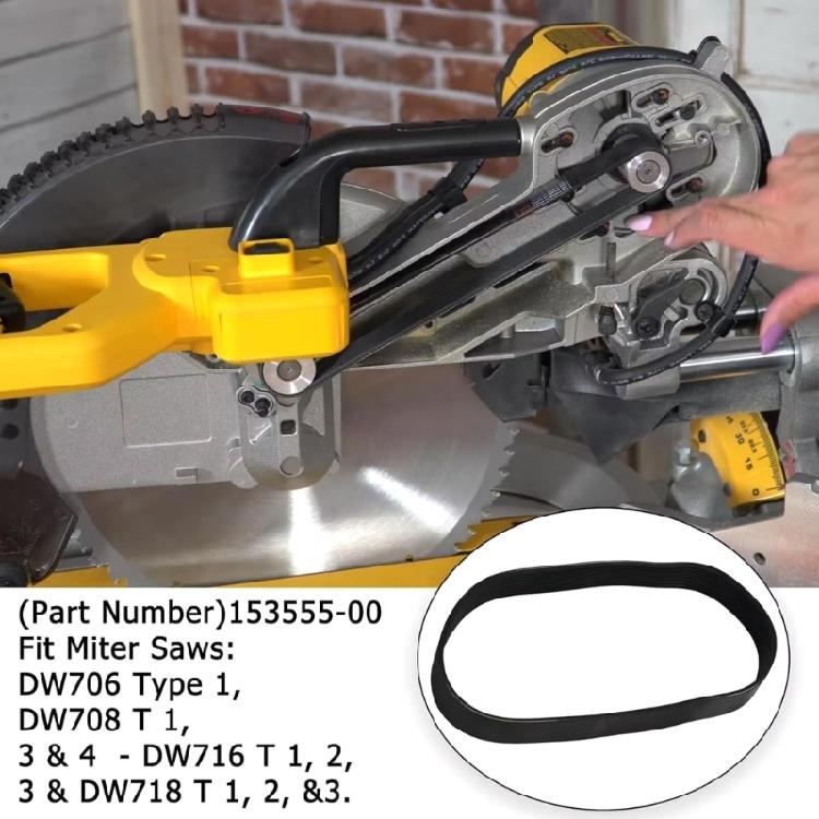 Replacement Drive Belt 153555-00 For Specific Compound Sawer Enhances Efficiency By Eliminating Noise