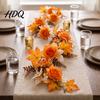 Fall Harvest Decorations 180cm Artificial Vine Hanging Door Wreath with Pumpkins Berries Maple Leaves Indoor