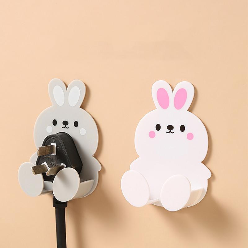 Cartoon-Style No-Drill Socket Storage Rack, Socket Hooks, Seamless Adhesive Hooks, Modern Minimalist Design.