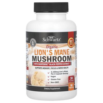 Organic Deer Antler Mushrooms, Bioperine Black Pepper Extract, 90 Veggie Caps
