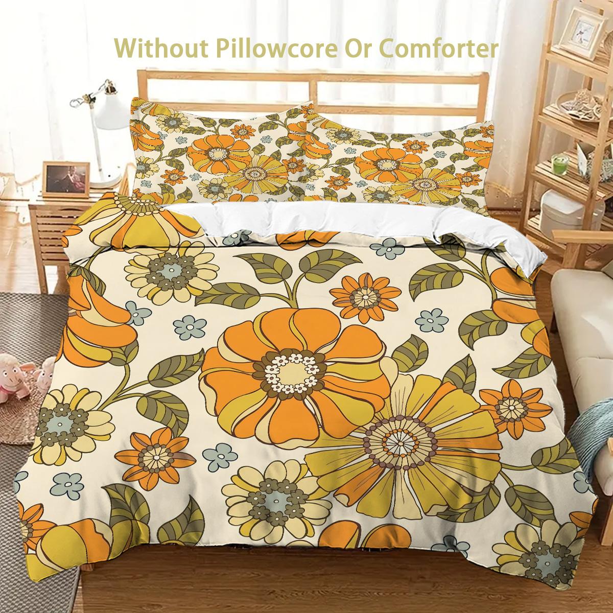 

Yellow Flowers Pattern 3D Printed Duvet Cover Elegant Rural Style Bedding Set Soft Comfortable Breathable Luxury Quilt Cover Set 135x200cm 2pcs