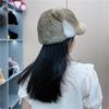 Real rabbit fur hat cat ear round top for shopping thick genuine rabbit fur warm women winter and autumn baseball cap